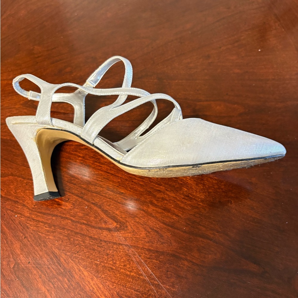 Silver Satiny Dress Shoe - Picture 2 of 4